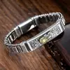 Pulsera Pixiu Nueva Retro Guochao de Yu Hong Plateada para Hombre con Cuentas Giratorias, Artículo de Comercio Exterior Moderno y Popular