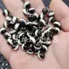 Contas Redondas em Formato Linear de Ágata Preta e Branca, Contas Soltas de Jade, Pulseira de Ágata 8mm, Colar, Acessórios para Joias, Contas Artesanais