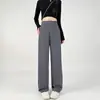 Calça de terno cinza feminina de corte justo, nova para primavera-verão, casual, solta, reta, cintura alta, modeladora, fluida, versátil, calça longa