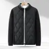 Jaqueta Masculina Quilted de Algodão com Diamantes Transfronteiriça Outono/Inverno Gola Alta Estilo Zíper Leve Quente Roupas de Algodão Estrutura Solta Estilosa Outdoor
