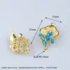 Acessórios de Liga para Joias DIY Base de Flor Azul Esmalte Imitado Azul Queimado Grampo de Cabelo Artesanal Cabeça Escalonada
