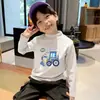 Camisa Base Versátil de Pelúcia para Meninos Gola Meia-alta Outono/Inverno Tamanhos Médio e Grande Roupa Íntima Infantil Pulôver Novo 2026