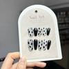 Milhares de Manicures Outono e Inverno Leopard Series Boutique Alta qualidade Olho de gato francês usado à mão Patch de unha branco