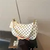Bolsa de Braço de Bolinhas Estilo Coreano Feminina Versátil Alta Aparência Bolsa de Mão Bolsa de Ombro Pequena Fresca Moda Casual Transversal Bolsa Feminina