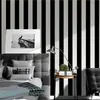 Papel Tapiz Adhesivo Rayado Blanco y Negro Estilo Nórdico en Stock para Dormitorio de Niños Sala de Estar Pared de Fondo Papel Tapiz de PVC