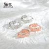 Pendientes de cobre y plata de ley s925 con forma de círculo grande, estilo étnico, de moda, con un toque de suerte y riqueza, para celebridades de internet.
