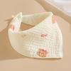 Toalla Triangular para Bebé Gasa de Algodón Babero de Cuatro Capas Verano Babero Delgado Algodón Toalla para Escupir Estilo ins Toalla Triangular