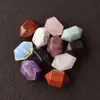 Colgante de prisma de cristal de piedra natural de doble punta, rubí de 18 mm con agujero pasante, accesorio de colgante versátil para bricolaje
