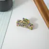 Joyería de Acetato Pinza para el Cabello con Estampado de Leopardo de Acetato Coreano Pasador Pequeño Retro Francés Pinza de Tiburón Elegante para la Parte Posterior de la Cabeza Accesorio