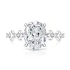 Anillo de Flor de Hielo de Piedra Preciosa de Colores Hot-Selling de Tiktok para Mujer, Anillo de Huevo de Paloma de Diamante de Alto Carbono Super Brillante, Dropshipping de Transmisión en Vivo