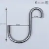 Gancho de Acero Inoxidable 304 Gancho Curvo en Forma de S Percha Cabeza Grande y Pequeña Personalización No Estándar Gancho Doble Curvo Ojo de Oveja