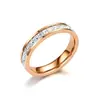 Anillo de Acero de Titanio con Circonita de Lujo de Alta Gama para Mujer, Anillo de Pareja Ins Trendy 18K que No se Desvanece, Joyería de Anillo de Diamante