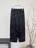 Pantalones Ajustados de Jacquard Polar Estilo Chino Nuevos Invierno 2025 Nuevos Color Sólido Versátiles Cintura Elástica Casual Simples para Mujer