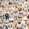 50 pegatinas de graffiti de animales africanos de dibujos animados transfronterizas decorativas para guitarra, monopatín, casco, pegatinas impermeables al por mayor