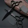 Tijeras Negras Lacadas de 6.0 pulgadas para Zurdos, Tijeras Rectas, Tijeras Entresacadoras, Tijeras para Zurdos