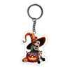 Llavero de Bruja de Halloween de Acrílico Colgante de Dibujos Animados Anime Adorno Creativo para Mochila de Estudiante Venta al por Mayor