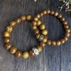Pulsera de Sándalo Dorado de la Montaña Wutai de Venta Caliente 12 Signos del Zodíaco Buming Buda Dios Guardián Wen Pulsera de Cuentas de Buda para Hombres y Mujeres