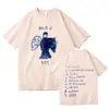 2025 Novo Modelo Comércio Exterior Marca Independente Solta Hip-Hop Milo J Camiseta com Estampa Gráfica Gótica Algodão Camiseta Vintage