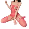Lingerie sexy em rede com abertura no peito e na virilha, não precisa remover, uniforme sedutor 8004