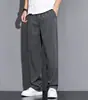 Pantalones Casuales Delgados de Seda de Hielo Pantalones Casuales para Hombre Verano Secado Rápido Streetwear Pierna Recta Deportivos Holgados Caída Larga