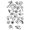Adesivos de Tatuagem Temporária para Cintura Y2K Transfronteiriços em Preto, Vermelho e Rosa para Casais, Reuniões Divertidas, Festas, Adesivos de Tatuagem Temporária Sexy para Cintura