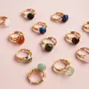 Anillos de Cristal Natural Transfronterizos, Anillos Ajustables de Piedra Bruta de Cristal, Joyería de Cristal Estilo Europeo y Americano al por Mayor