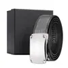 Cinturón Automático de Acero Inoxidable para Hombre, Estilo de Oficina de Alta Gama, Cinturón Negro de Primera Capa con Patrón de Ondas de Agua, Cinturón de Cintura al por Mayor