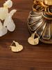 Aretes de Metal con Personalidad de Estilo Francés Exagerado, Acero Titanio Chapado al Vacío, Diseño de Flor Irregular y Efecto Oro Hueco de 18K