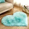 Alfombra Amazon Directa Blanca en Forma de Corazón Piel de Oveja Sintética Alfombra Gruesa de Felpa Larga Felpudo Cojín para Sofá Cojín para Ventana de Rincón