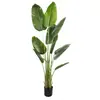 Planta de plátano de viajero artificial transfronteriza para decoración interior del hogar, planta de plátano de viajero artificial en maceta personalizable y desmontable