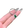 Venta al por mayor de fábrica pequeño rojo departamento material natural peligroso yang verde calabaza jade anillo plata s925 incrustado diseño pequeño fresco