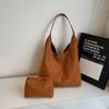 Bolso Grande Relajante para Mujer Nuevo Bolso de Hombro para Viaje de Otoño e Invierno Bolso Tote Cubo de Gamuza