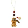 Colgante de gato saludando tallado en sándalo creativo, llavero tejido a mano de gatito de madera/colgante de cadena para teléfono móvil al por mayor