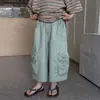 Roupas Infantis Zhilili Calças Cargo 100% Algodão para Meninos 2026 Novo Estilo de Verão Calças Cropped Casuais para Crianças Calças para Bebê Menino