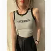 Camisole Curta Rosa Feminina de Verão com Fio Tricotado em Formato I Sem Mangas Camiseta Base para Usar por Baixo