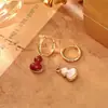Aretes de Calabaza Fulu de Nácar Natural Usables por Ambos Lados Diseño Creativo para Mujer Moda de Alta Gama Aretes Sencillos