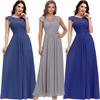 CH23SS17# Estación independiente transfronteriza de Amazon para Europa y América Vestido de noche noble con costuras de encaje y falda grande