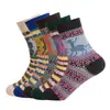 Calcetines de rizo coreanos de invierno en caña de punto grueso lindo estilo étnico retro cálidos gruesos calcetines para mujer de lana de tracción para mujer