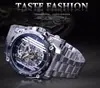 Reloj Mecánico Automático FORSINING/Fucini Esqueleto Completo Correa de Acero Inoxidable Reloj Mecánico Automático para Hombre Reloj para Hombre
