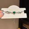 Moda Coreana Versátil Pulsera de Cordón con Colgante de Corazón de Zirconia Pulsera de Lujo Ligero de Gama Alta Pulsera de Temperamento para el Trabajo