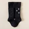 Novedad Otoño 2026 Mallas de Algodón Peinado con Rayas Verticales Cielo Estrellado para Niñas Leggings de Estrella para Bebés Niños Modernos