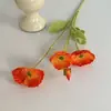 Flores Artificiais de Papoula Plantas Verdes Realistas Aveludadas Adereços para Fotografia Decoração de Casa Ornamentos Atacado Flores Artificiais de Papoula para Casamento