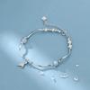 Pulsera de Plata de Ley 925 Estilo Japonés y Coreano Cola de Pez Piedra Lunar para Mujer Estilo Ins Diseño de Nicho Lujo Ligero Pulsera de Verano para Novia