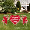 Letrero para el jardín del Día de San Valentín, Decoraciones del Día de San Valentín, Decoración para el césped exterior de la fiesta de Feliz Día de San Valentín