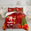 Kit de Textil para el Hogar Navideño con Impresión Digital Cepillada Temu/Jit Transpirable Agradable al Tacto Colcha Funda de Almohada Fábrica de Origen