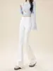 Jeans Blancos para Mujer con Tejido de Triple Protección, Novedad Popular Otoño 2025 de Cintura Alta Adelgazantes de Pierna Ancha hasta el Suelo