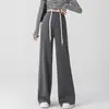 Pantalones de maternidad para otoño, nuevo estilo 2026, corte holgado, pierna ancha, talla grande, pantalones casuales de maternidad para otoño