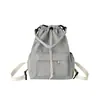 Bolso bandolera de un solo hombro personalizado al por mayor, bolso casual plisado con cordón, mochila ligera de gran capacidad, bolso tipo cubo de nailon para mujer