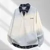Nova blusa de moletom xadrez com gola polo, estilo falso duas peças, para homens e mulheres, novo design para primavera e outono de 2026