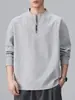 Sudadera Shanggu para Hombre con Media Cremallera y Cuello Alto, Nueva Colección Otoño, Holgada, Casual, Jersey Simple de Moda para Hombre